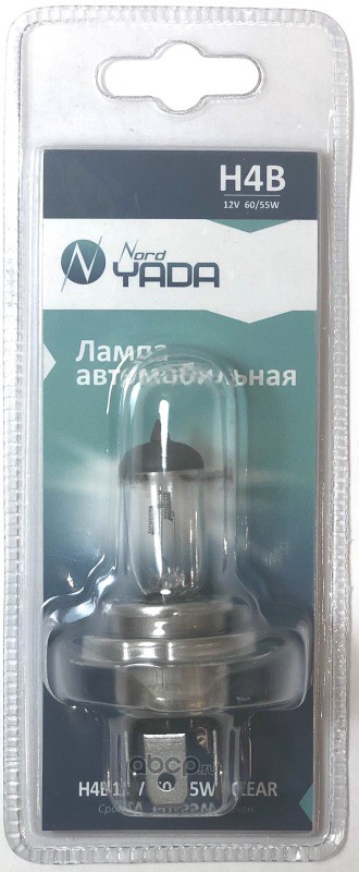 902142 Лампа H4B 12V 60/55W мал.цоколь CLEAR 1шт блистер TM Nord YADA