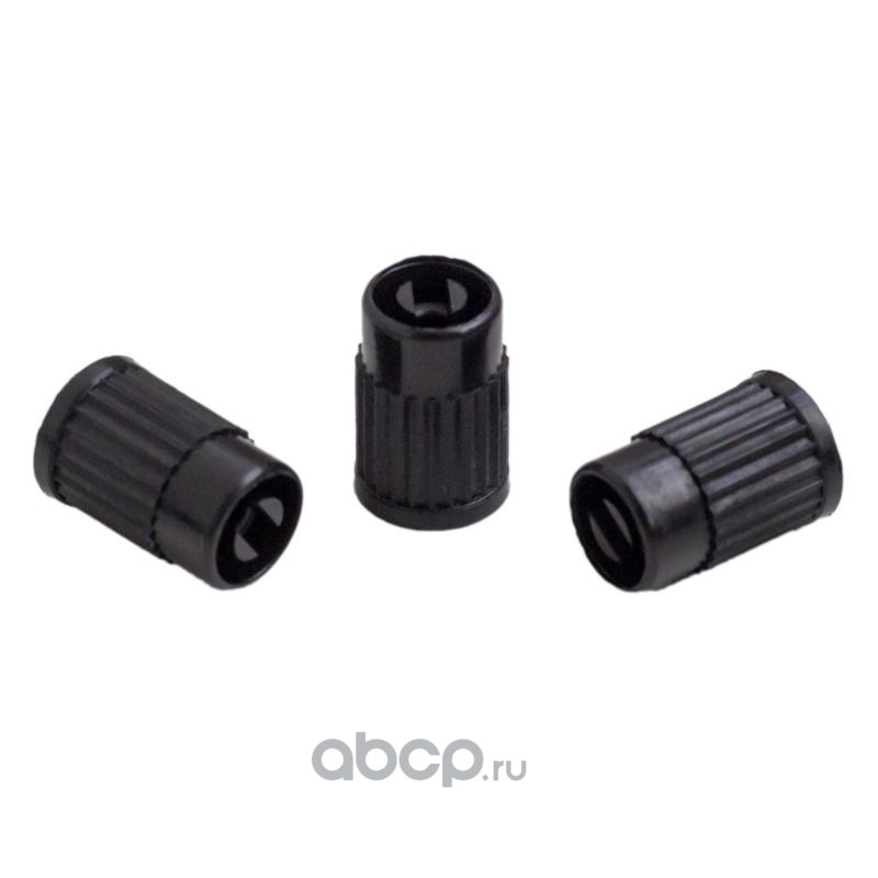 Колпачки на шинный вентиль с ключом, черные, пластик (60 шт.) (AVC-60-02)