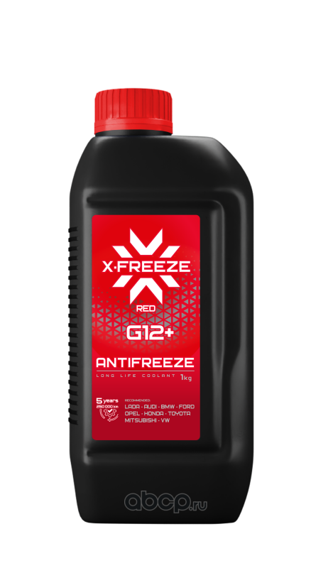 () АНТИФРИЗ КРАСНЫЙ 1kg (870 мл) X-Freeze G12+ (ГОТОВЫЙ)  Red _ до -40°С