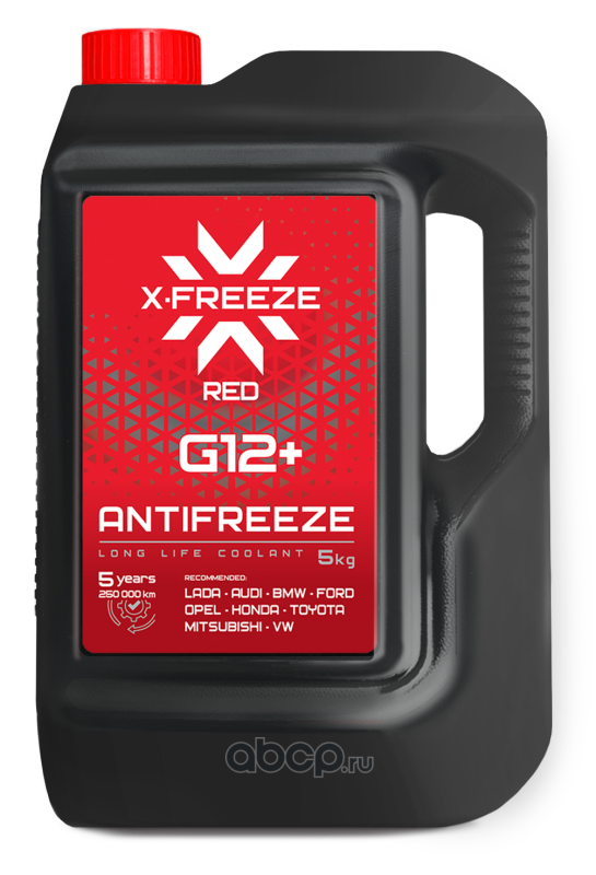 () АНТИФРИЗ КРАСНЫЙ 5kg (4,4л) X-Freeze G12+ (ГОТОВЫЙ)  Red _ до -40°С
