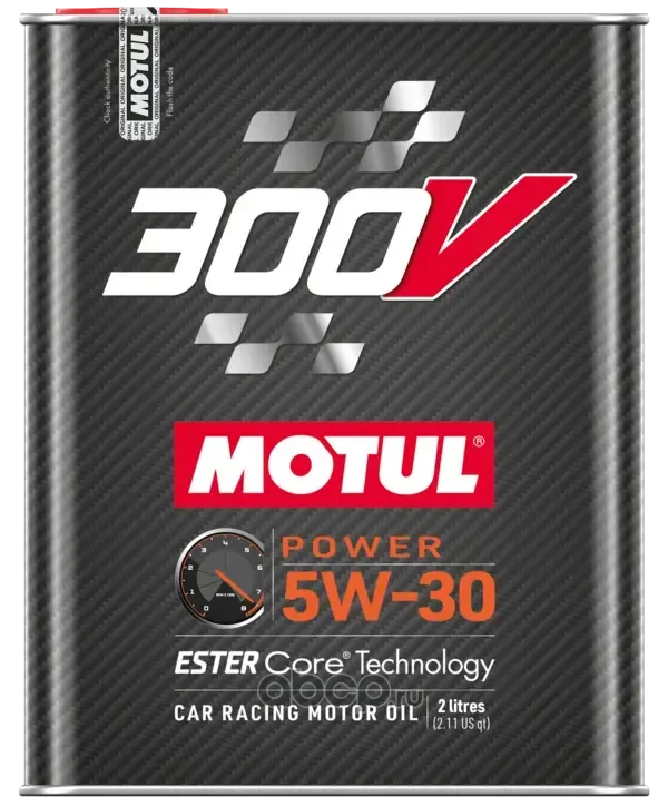 MOTUL 5W30 (2L) 300V POWER RACING МАСЛО МОТОРНОЕ_Для спортивных ДВС,100% ESTER Core (замена 104241)