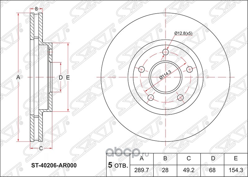 Центральное отверстие диска nissan elgrand