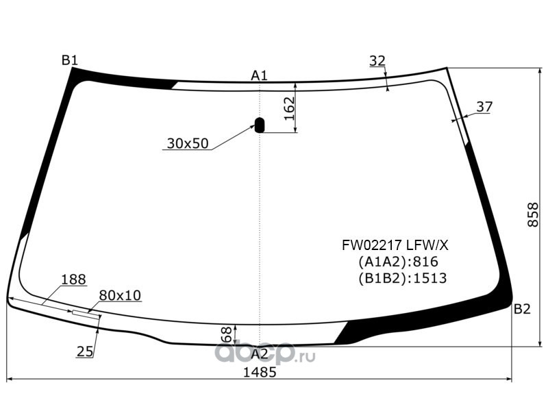 Размеры лобового стекла лады гранты
