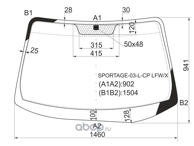 Размер лобового стекла спортейдж 3