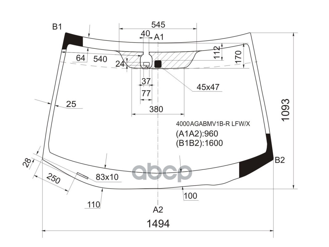 Размер лобового стекла авенсис