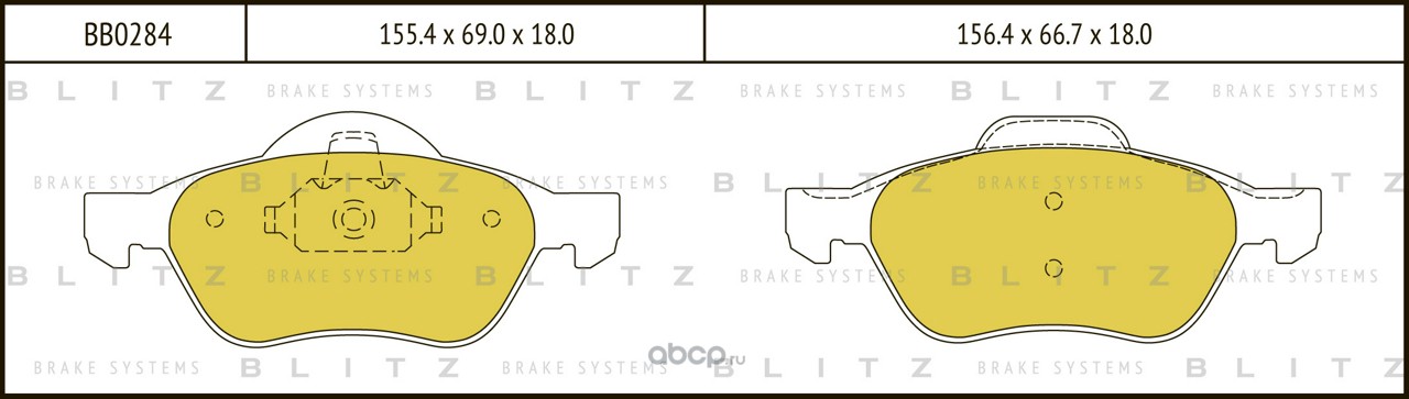 Blitz BB0284 Колодки тормозные дисковые передние
