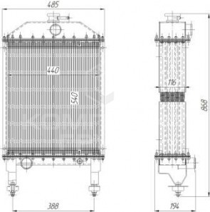Радиатор мтз размеры габаритные
