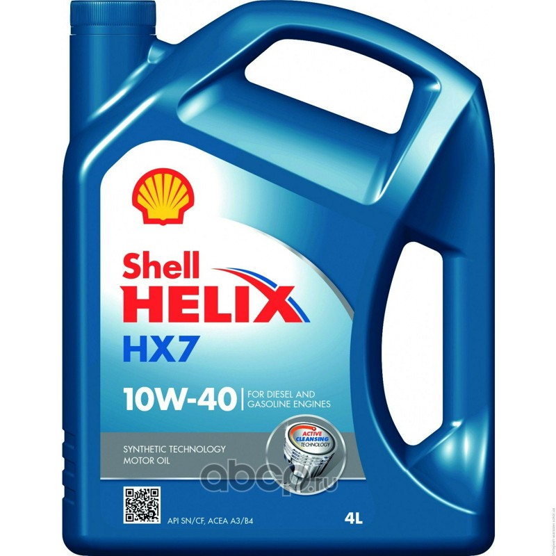 Shell 550040315 Масло моторное Shell Helix HX7 10W40 полусинтетическое 4 л