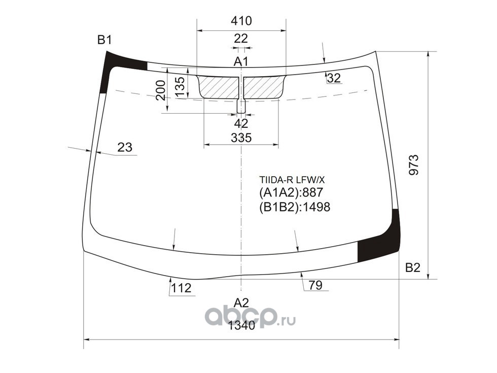 Размер лобового стекла