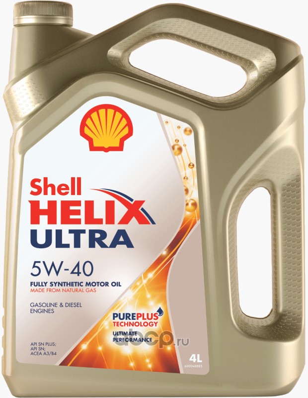 Shell 550051593 Масло моторное SHELL Helix Ultra 5W-40 SN Plus синтетика 4 л.