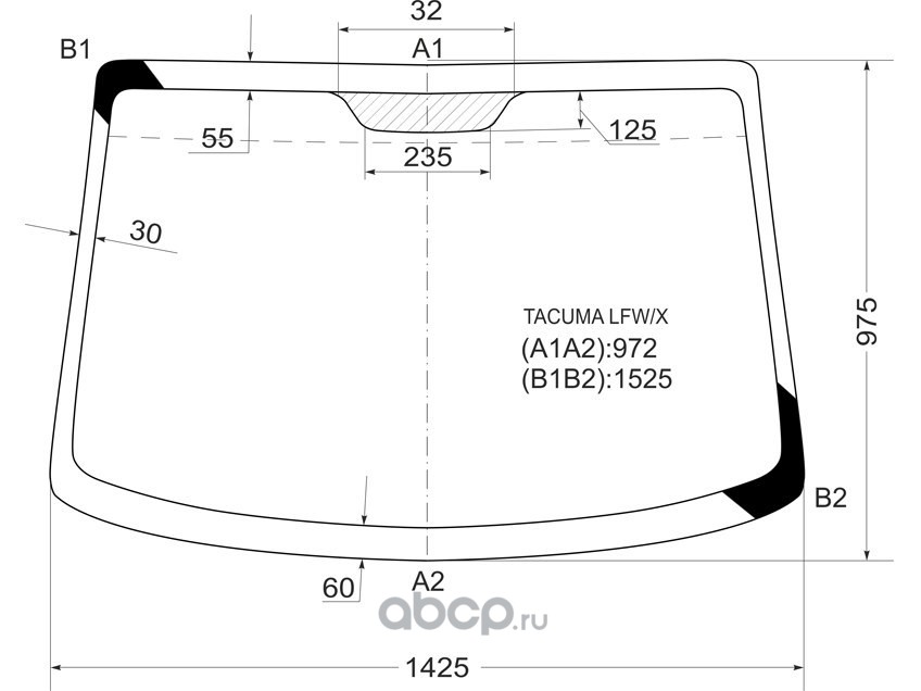 Размер лобового стекла 2115