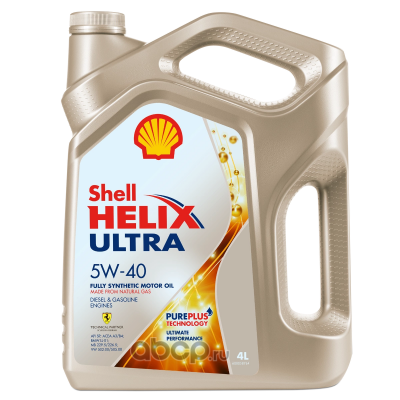 Shell 550040755 Масло моторное Shell Helix Ultra 5W40 синтетическое 4 л