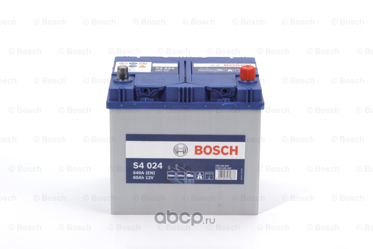 Купить акб s4 60ah 540a 232x173x225 (-+) Bosch 0092S40240