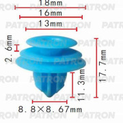 PATRON P370280 Клипса пластмассовая