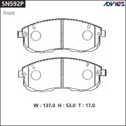 ADVICS SN592P Дисковые тормозные колодки ADVICS
