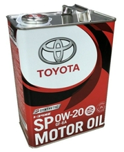 TOYOTA 0888013205 Масло моторное MOTOR OIL SP 0W-20 синтетическое 4 л