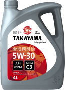 TAKAYAMA 605523 Масло моторное синтетическое SAE 5W-30 API SN/СF С3  пластик 4л