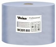 Veiro Professional W201 Салфетка бумажная двухслойная протирочная 24x35см голубая рулон1000 шт.